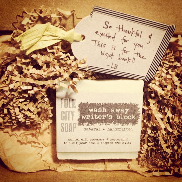 LB soap writers block gift